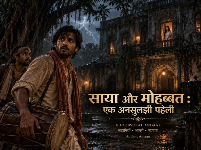 पुरानी हवेली के सामने रमेश और रहस्यमयी रागिनी की डरावनी कहानी