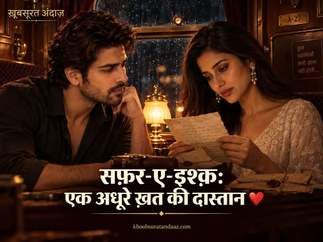 रेहान और अलीना पुरानी ट्रेन बोगी में तीस साल पुराना ख़त पढ़ते हुए, सफ़र-ए-इश्क़ की दास्तान